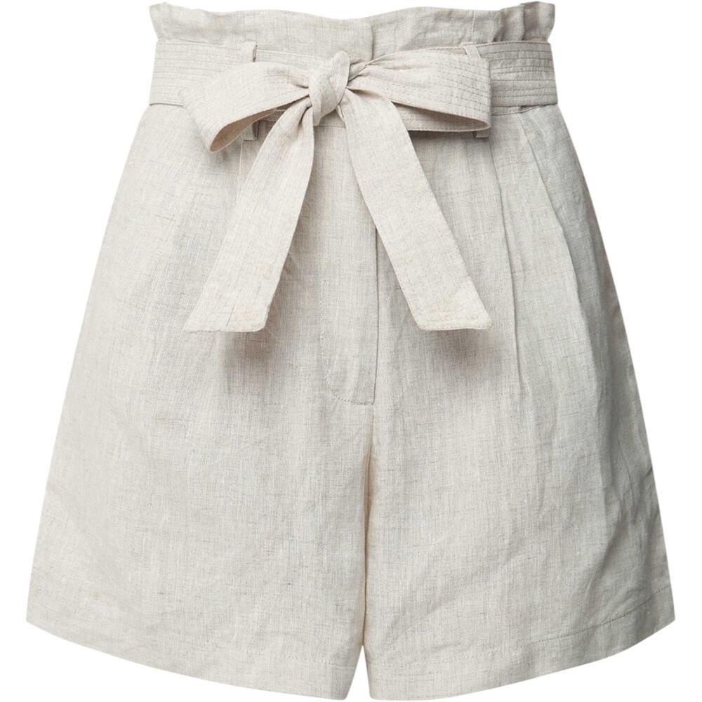 Scarlett Poppies‎ The Linen High-Waisted Shorts Women's XS Tan Belted